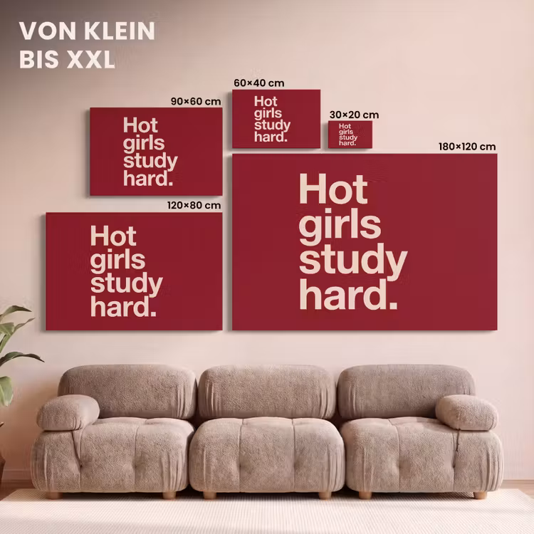 Tekst - Studie - Motivatie - Modern - Rood canvas 2cm klein -Xsfeer8_DE