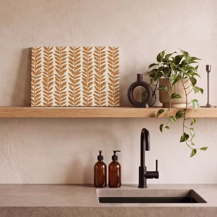 Textuur - Bladeren - Oker canvas 2cm klein 34 -sfeer3