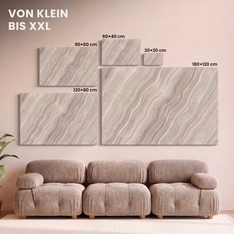 Textuur - Golvend - Abstract - Modern - Beige canvas 2cm klein -Xsfeer8_DE