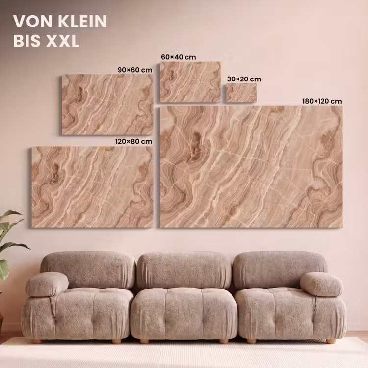 Textuur - Golvend - Abstract - Warm - Bruin canvas 2cm klein -Xsfeer8_DE