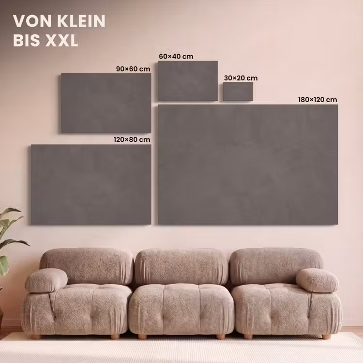Textuur - Grijs - Modern - Abstract - Oppervlak canvas 2cm klein -Xsfeer8_DE