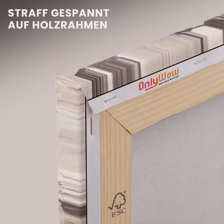 Textuur - Marmer - Abstract - Beige - Bruin canvas 2cm klein -uniquesellingpoint_afwerking-onlywow_DE