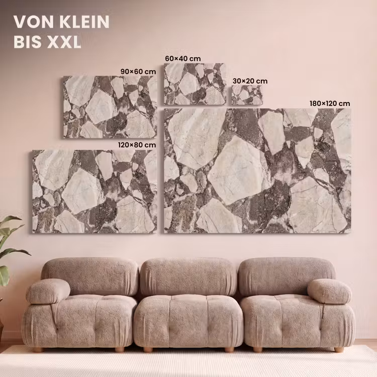 Textuur - Marmer - Abstract - Beige - Bruin canvas 2cm klein -Xsfeer8_DE