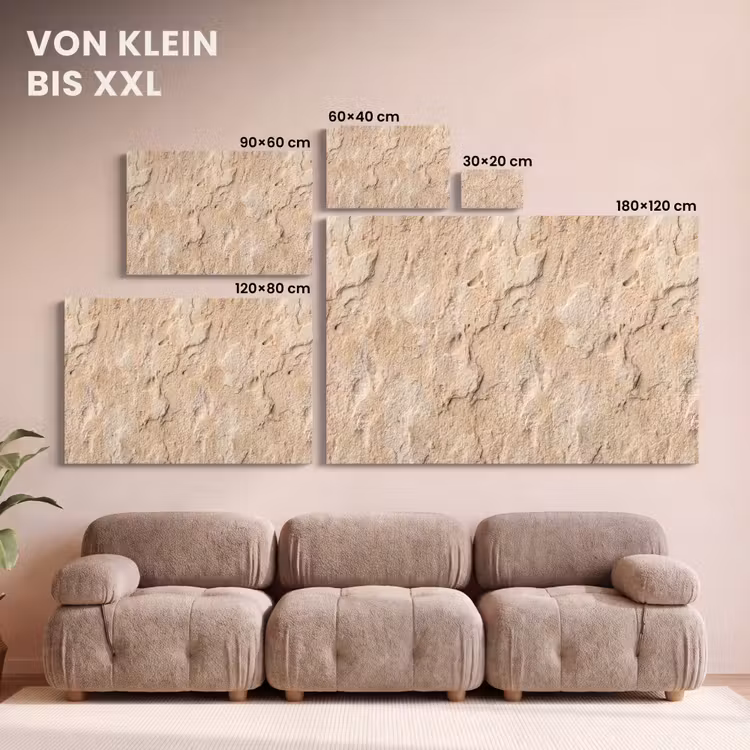 Textuur - Steen - Natuur - Beige canvas 2cm klein -Xsfeer8_DE