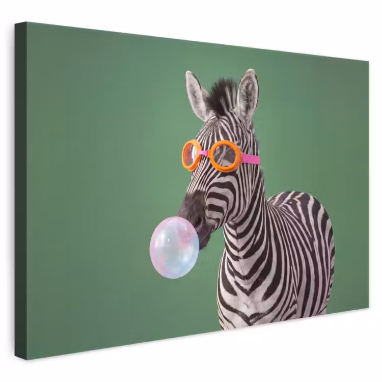 Dier - Bril - Bel - Modern - Groen canvas 2cm klein -3d