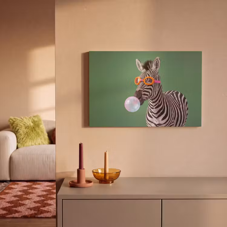 Dier - Bril - Bel - Modern - Groen canvas 2cm klein -sfeer1