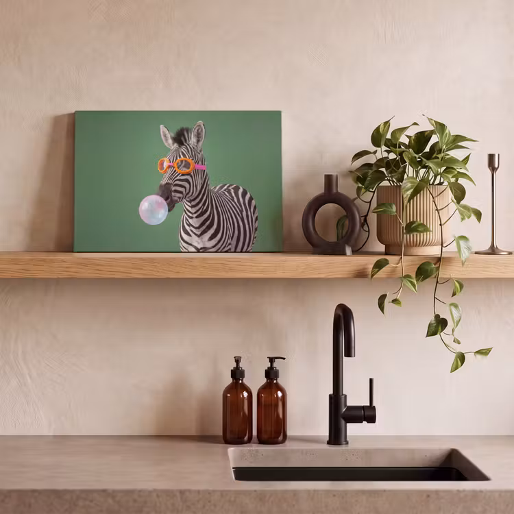 Dier - Bril - Bel - Modern - Groen canvas 2cm klein -sfeer3