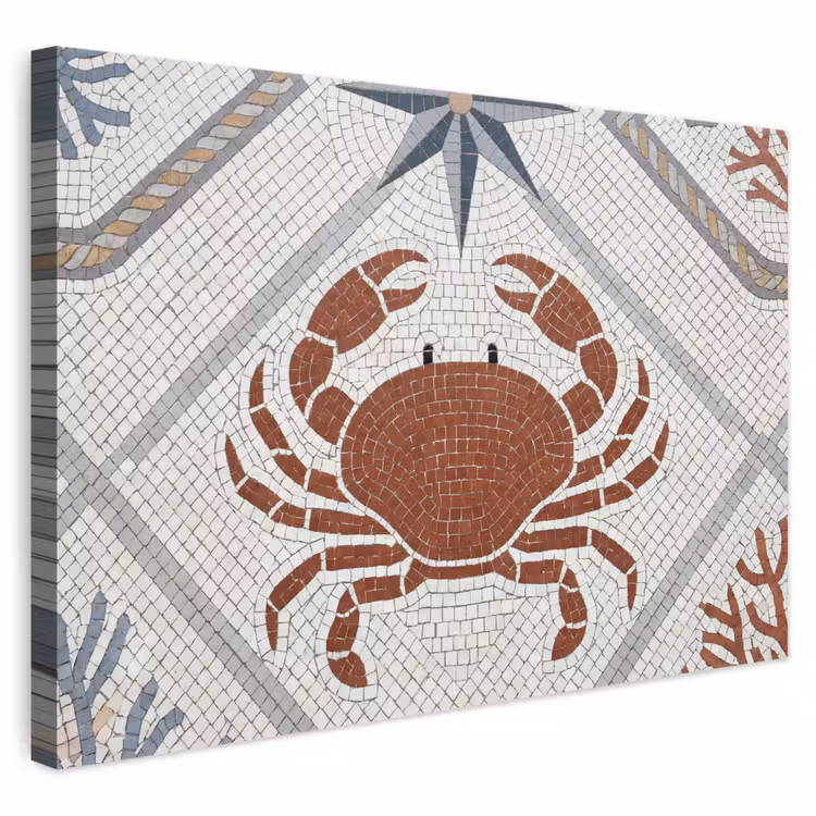 Dier - Mozaïek - Zee - Klassiek - Bruin canvas 2cm klein -3d