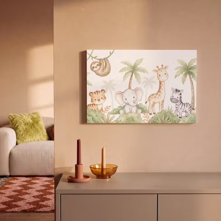 Dieren - Jungle - Pastel canvas 2cm klein -sfeer1