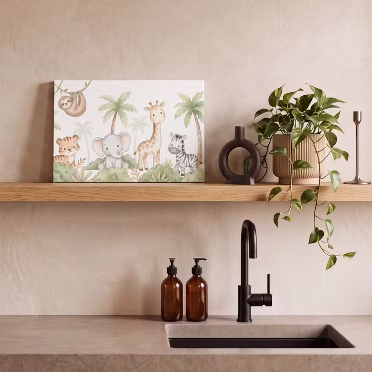 Dieren - Jungle - Pastel canvas 2cm klein -closeup_print_DE