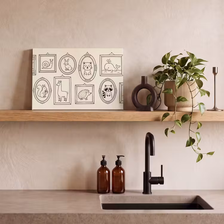Dieren - Illustratie - Lijsten - Galerij - Speels canvas 2cm klein -sfeer3