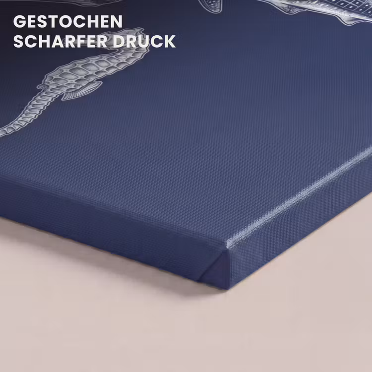 Dieren - Zeeleven - Oceaan - Graveren - Blauw canvas 2cm klein -closeup_print_DE