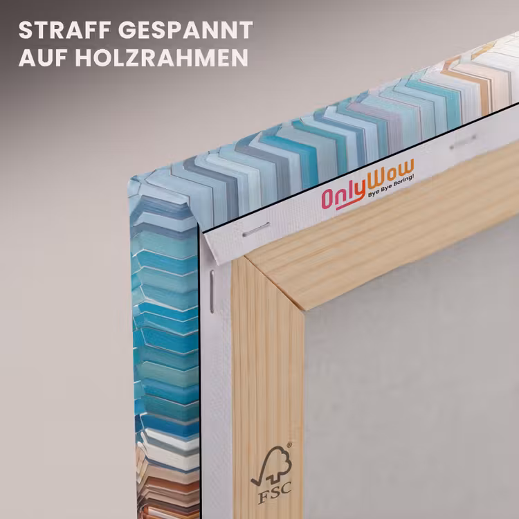 Dieren - Mozaïek - Oceaan - Koraal - Blauw canvas 2cm klein -uniquesellingpoint_afwerking-onlywow_DE