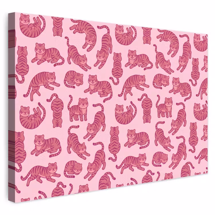 Dieren - Patroon - Roze - Speels - Cartoon canvas 2cm klein -3d