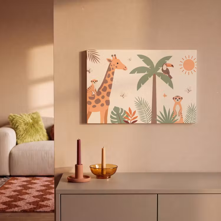 Dieren - Tropisch - Safari - Kleurrijk canvas 2cm klein -sfeer1