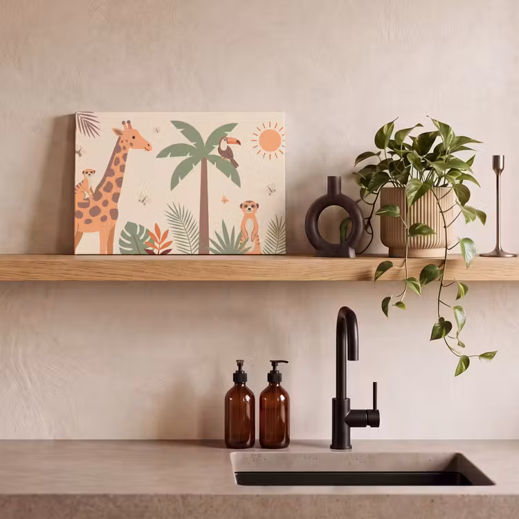Dieren - Tropisch - Safari - Kleurrijk canvas 2cm klein -sfeer3