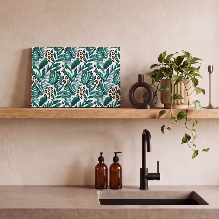 Dierenprint - Panter - Bladeren - Tropisch - Jungle canvas 2cm klein -sfeer3