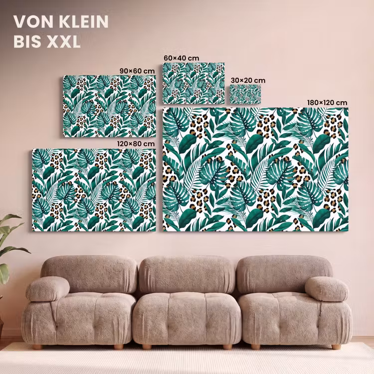Dierenprint - Panter - Bladeren - Tropisch - Jungle canvas 2cm klein -Xsfeer8_DE
