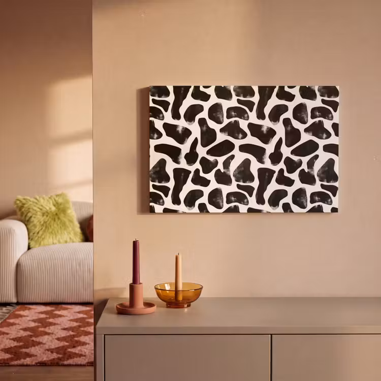 Dierenpatroon - Vlekken - Zwart - Wit canvas 2cm klein 34 -sfeer1