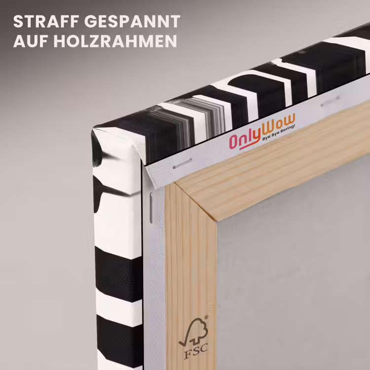 Dierenpatroon - Vlekken - Zwart - Wit canvas 2cm klein 34 -uniquesellingpoint_afwerking-onlywow_DE