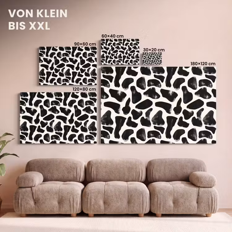 Dierenpatroon - Vlekken - Zwart - Wit canvas 2cm klein 34 -Xsfeer8_DE