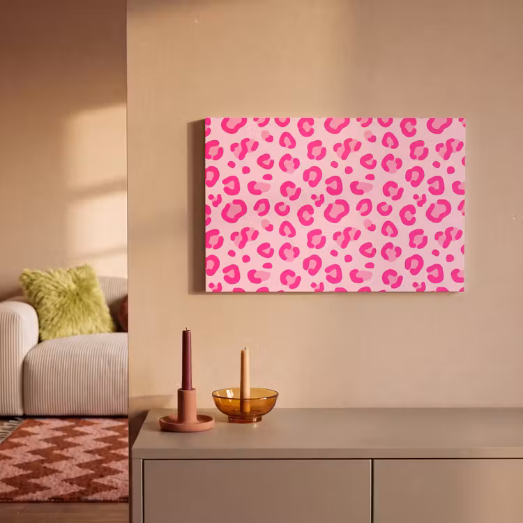 Dierenprint - Patroon - Abstract - Modern - Roze canvas 2cm klein -sfeer1