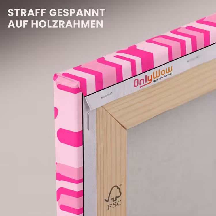 Dierenprint - Patroon - Abstract - Modern - Roze canvas 2cm klein -uniquesellingpoint_afwerking-onlywow_DE