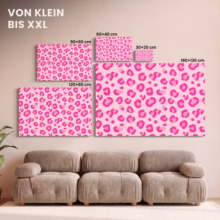 Dierenprint - Patroon - Abstract - Modern - Roze canvas 2cm klein -Xsfeer8_DE