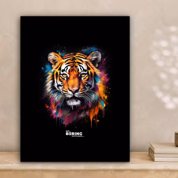 Tijger als street art kunstwerk canvas 2cm klein -sfeer1