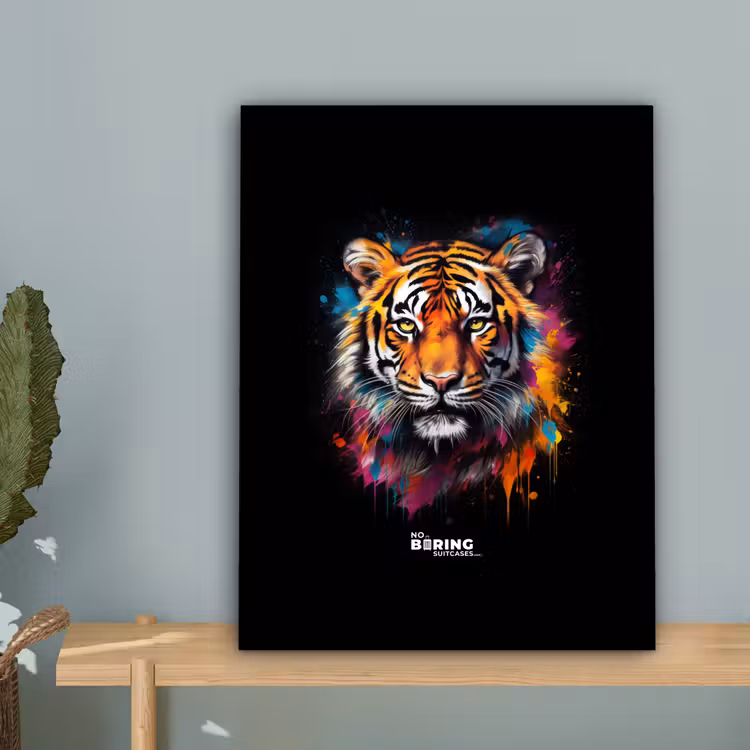 Tijger als street art kunstwerk canvas 2cm klein -sfeer4