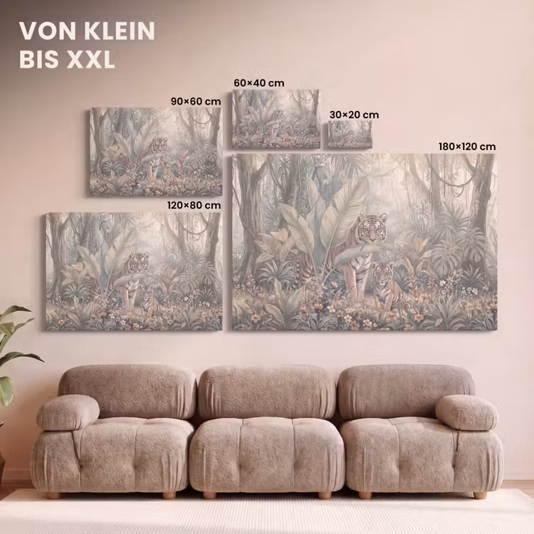 Tijger - Welp - Jungle - Illustratie - Dieren canvas 2cm klein -Xsfeer8_DE