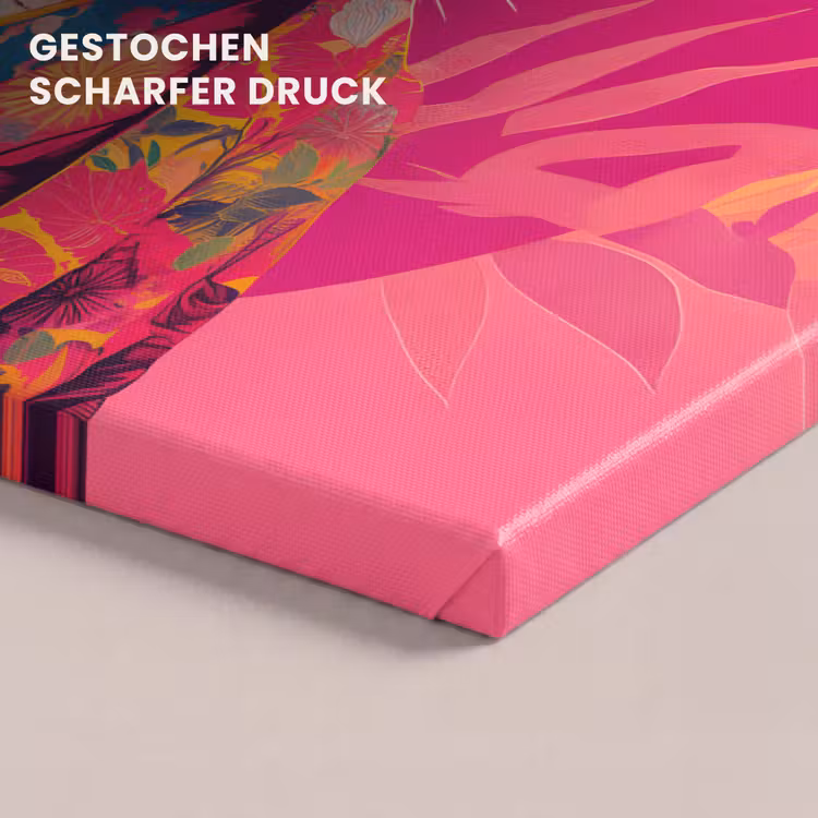 Tijger - Kimono - Planten - Roze canvas 2cm klein -uniquesellingpoint_afwerking-onlywow_DE