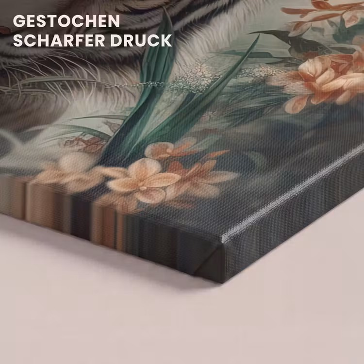 Tijger - Vlinders - Dieren - Jungle - Bloemen canvas 2cm klein -closeup_print_DE