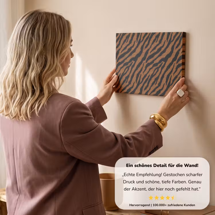 Tijger - Zwart - Vacht canvas 2cm klein 34 -sfeer3