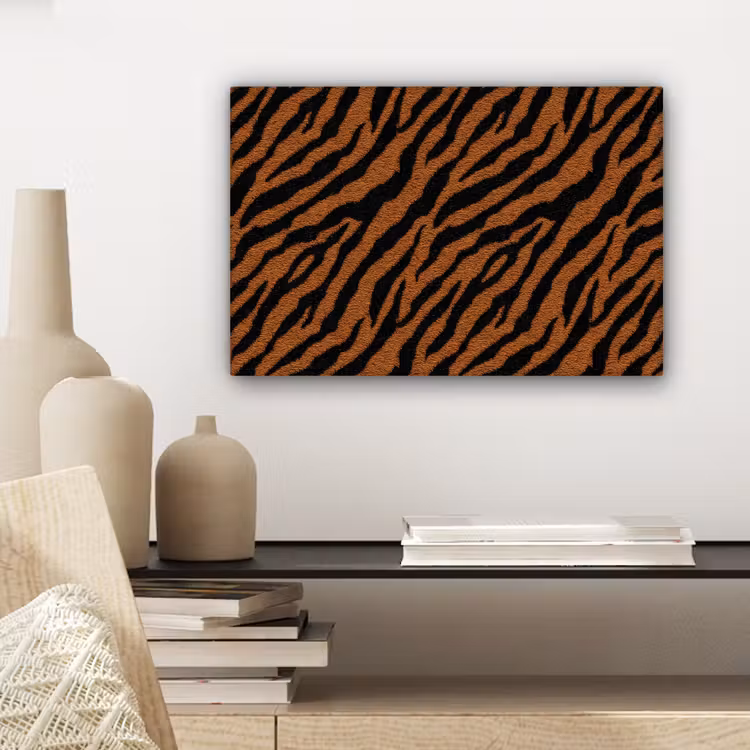 Tijger - Zwart - Vacht canvas 2cm klein 34 -sfeer6