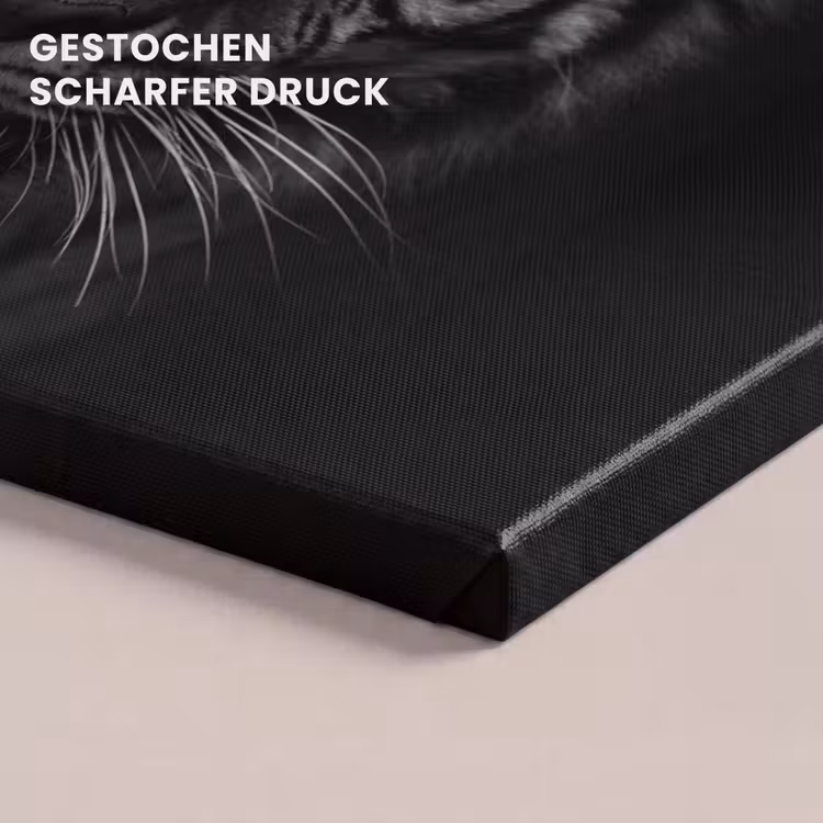 Tijger - Dieren - Zwart - Wit - Portret - Wild canvas 2cm klein -closeup_print_DE