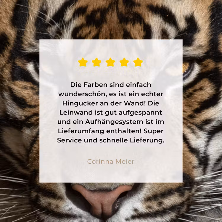 Tijger - Wilde dieren - Portret canvas 2cm klein -sfeer3
