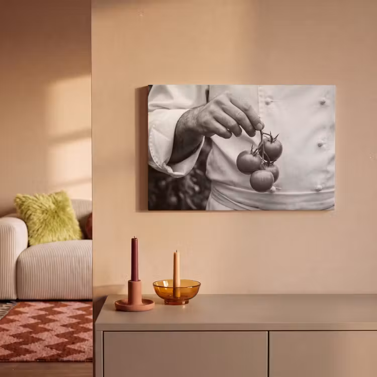 Tomaten - Chef - Zwart - Wit canvas 2cm klein -sfeer1