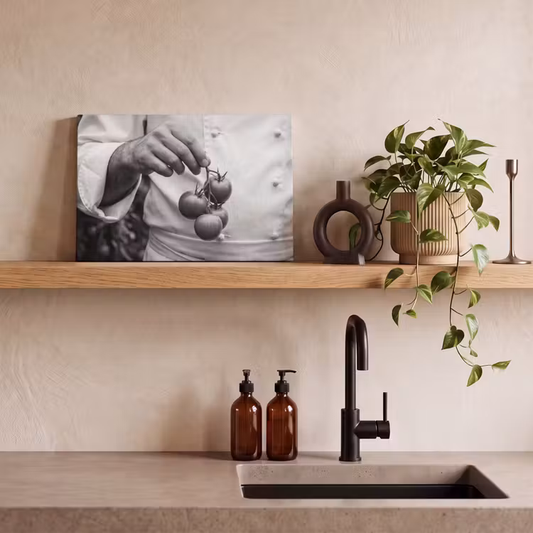 Tomaten - Chef - Zwart - Wit canvas 2cm klein -sfeer3