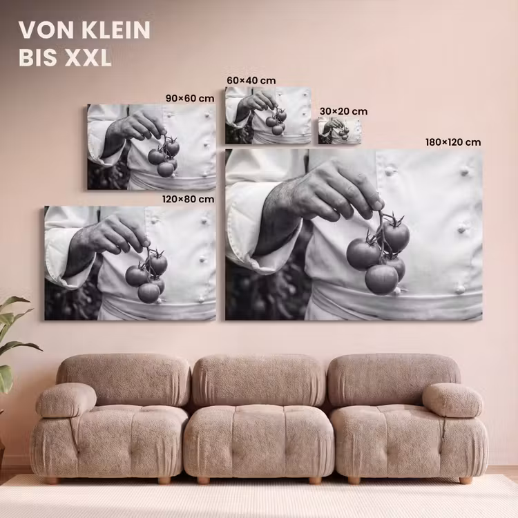 Tomaten - Chef - Zwart - Wit canvas 2cm klein -Xsfeer8_DE