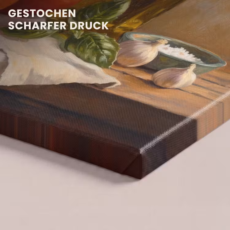 Tomaten - Olijfolie - Stilleven canvas 2cm klein -closeup_print_DE