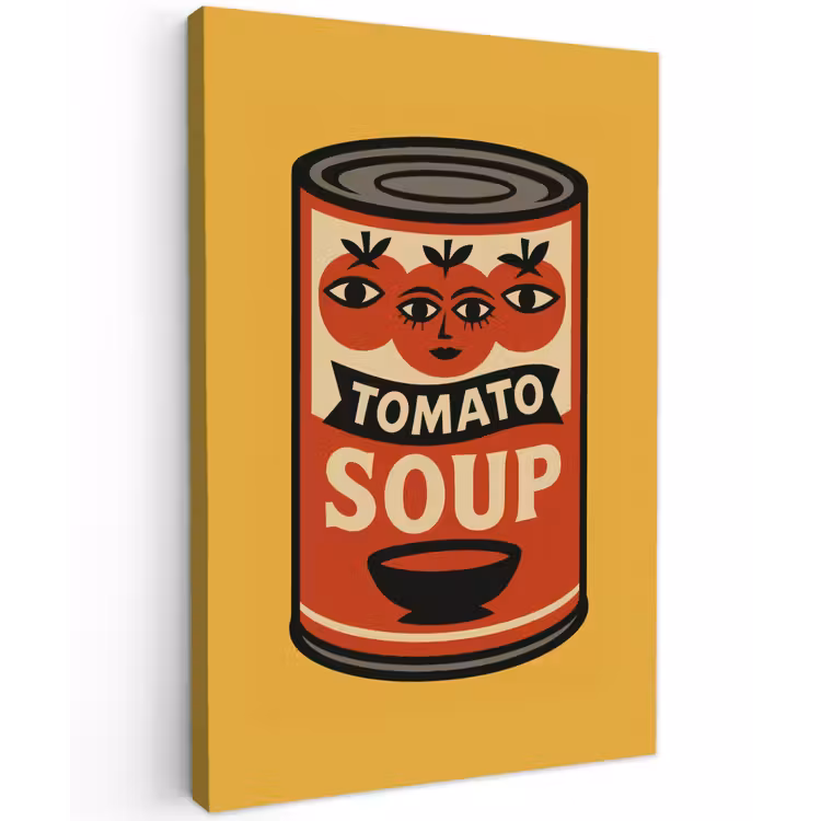 Tomatensoep - Gezichtje - Illustratie - Rood canvas 2cm klein -z3d