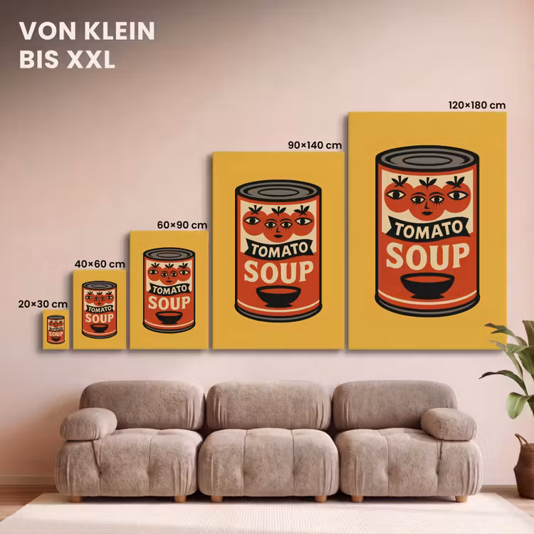 Tomatensoep - Gezichtje - Illustratie - Rood canvas 2cm klein -Xsfeer8_DE