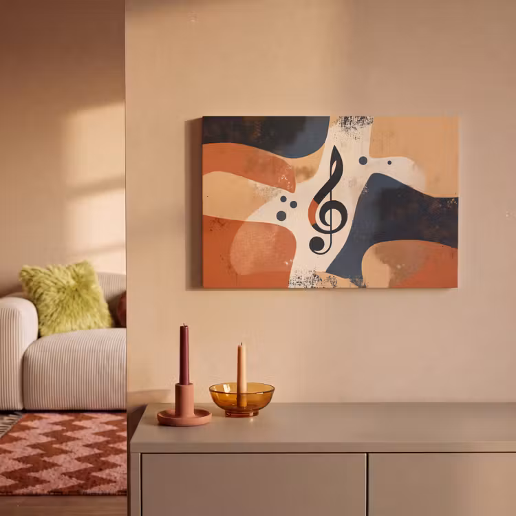 Sleutel - G - Abstract - Beige canvas 2cm klein -sfeer1