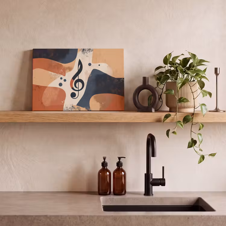 Sleutel - G - Abstract - Beige canvas 2cm klein -sfeer6