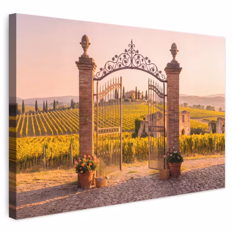 Poort - Landschap - Platteland - Zonlicht - Warm canvas 2cm klein -3d