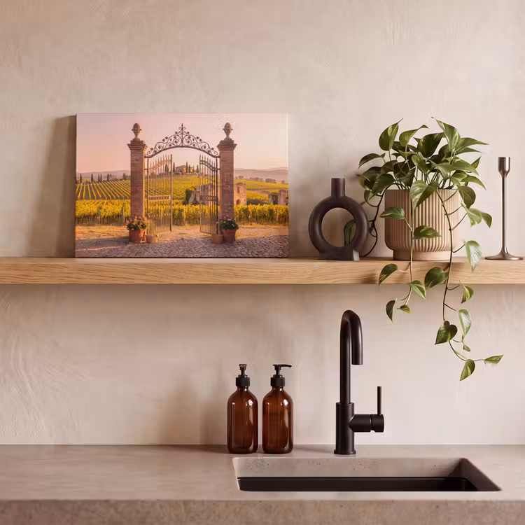 Poort - Landschap - Platteland - Zonlicht - Warm canvas 2cm klein -sfeer3