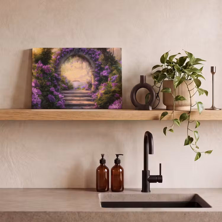 Poort - Paars - Bloemen canvas 2cm klein -sfeer6