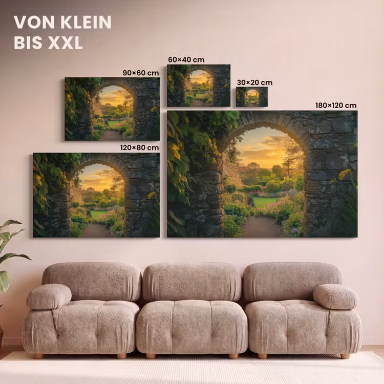 Poort - Planten - Zonsondergang canvas 2cm klein -Xsfeer8_DE