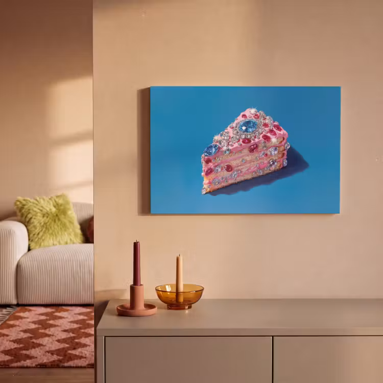 Taart - Edelstenen - Glitters - Roze canvas 2cm klein -sfeer1